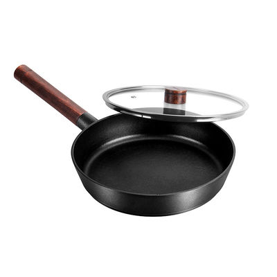 Unharmful 1.6kg Deep Stir Fry Pan Flat Bottom 28cm Non Stick Stir Frying Pan
