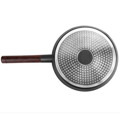 Unharmful 1.6kg Deep Stir Fry Pan Flat Bottom 28cm Non Stick Stir Frying Pan